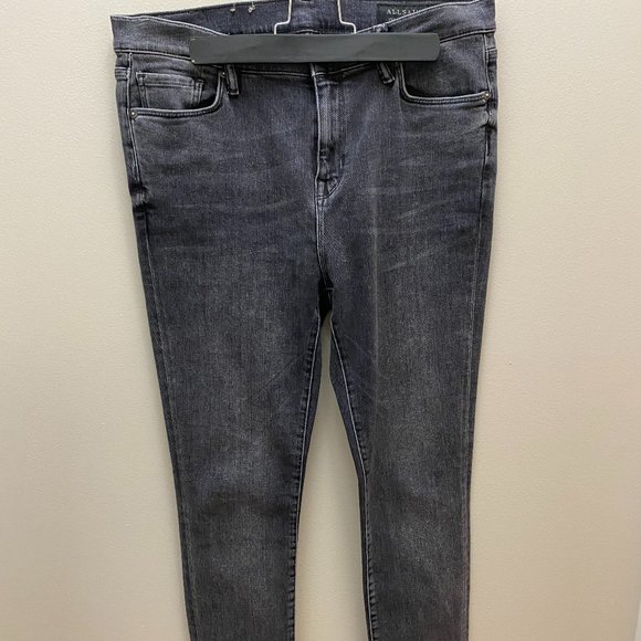 NWT All Saints Eve Skinny Jeans in Raven Black - Picture 10 of 10